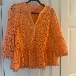 Orange Lilly Pulitzer peplum top